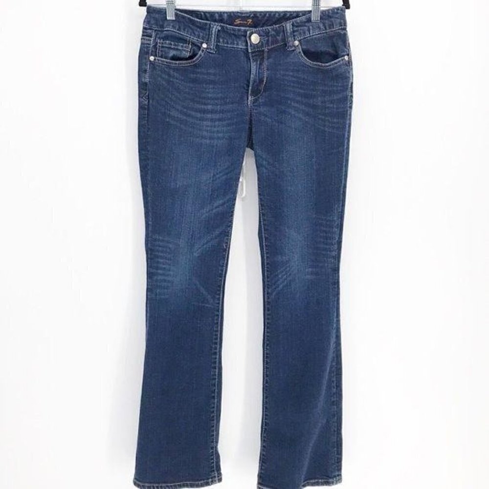 Seven 7 Bootcut Med Wash Women's Jeans Size 8 Tiny Flaw